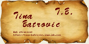 Tina Batrović vizit kartica
